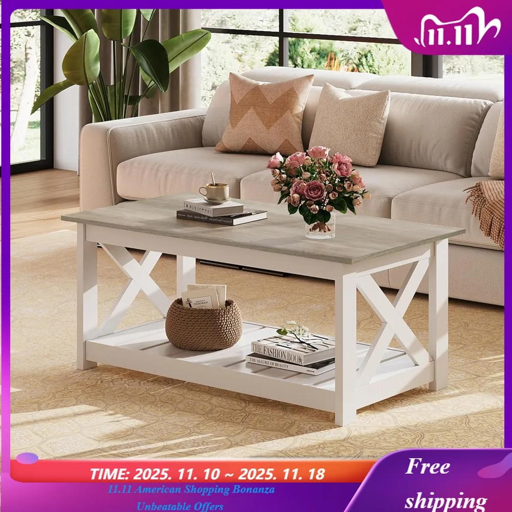 Журнальный столик, 40,1 дюйма, в стиле фермерский, с полкой для хранения и X-образной рамой, 2-уровневый деревянный центральный стол, на заказ
Журнальный столик, 40,1 дюйма, в стиле фермерский, с полкой для хранения и X-образной рамой, 2-уровневый деревянный центральный стол, на заказ