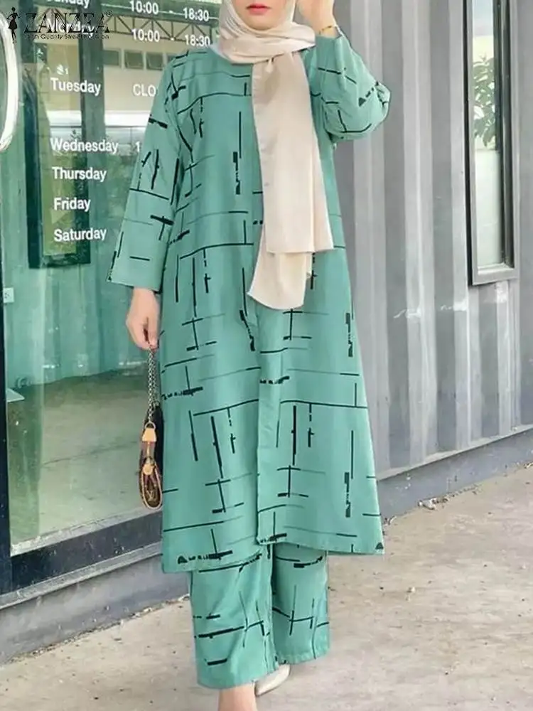 ZANZEA Women Summer Floral Printing Muslim Sets Full Sleeve O-Neck Turkey Blouse Casual Loose Elegant Ankle Length Wide Leg Pant
ZANZEA Women Summer Floral Printing Muslim Sets Full Sleeve O-Neck Turkey Blouse Casual Loose Elegant Ankle Length Wide Leg Pant