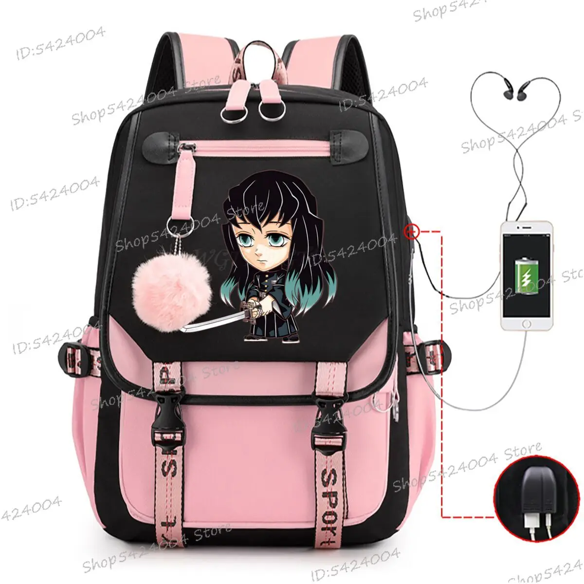 Tokitou Muichirou Anime Casual Backpack Women Men Cartoon Fashion Demon Slayer High School Student Schoolbag Travel Bagpack
Tokitou Muichirou Anime Casual Backpack Women Men Cartoon Fashion Demon Slayer High School Student Schoolbag Travel Bagpack