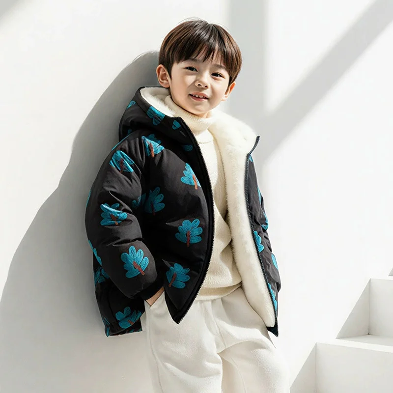 2026 Boys Girls Fleece-Lined Coats Winter Thickened Warm Outerwear Children Hooded Cartoon Jackets Autumn Kids Cotton Clothes
2026 Boys Girls Fleece-Lined Coats Winter Thickened Warm Outerwear Children Hooded Cartoon Jackets Autumn Kids Cotton Clothes