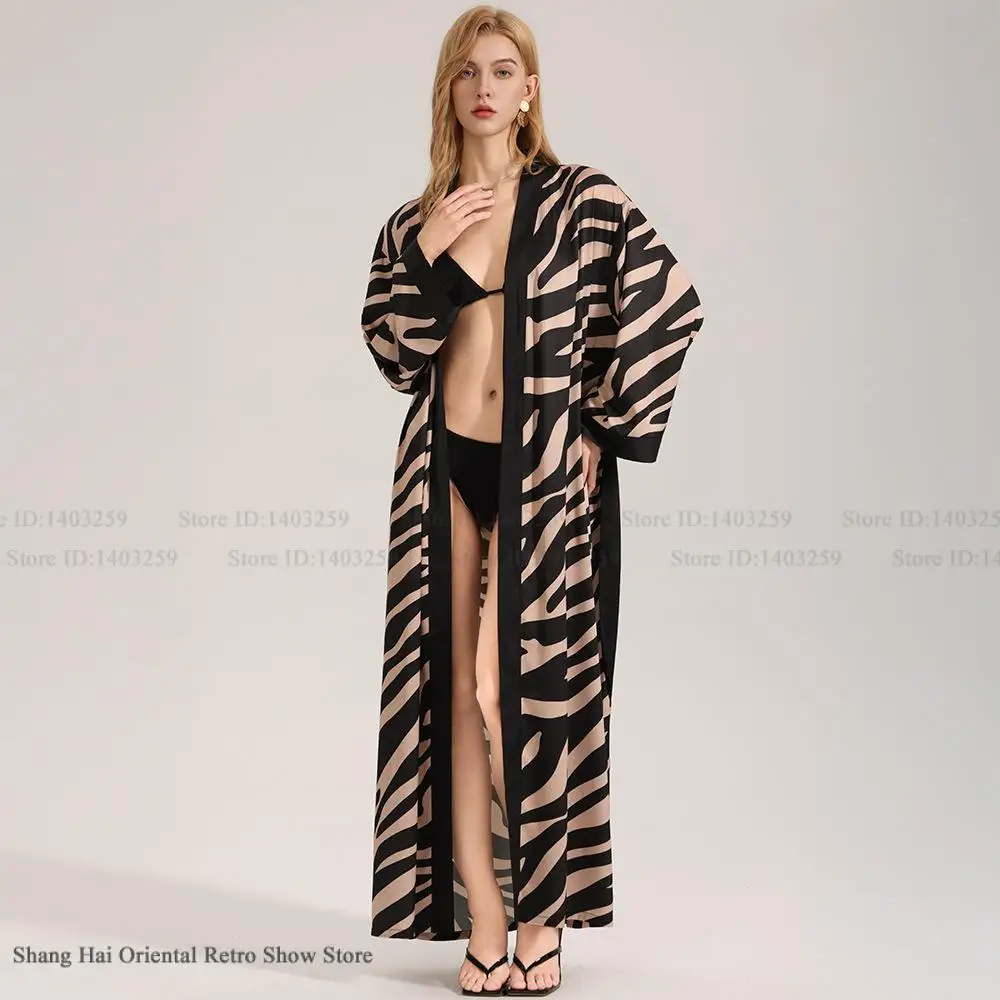 Fashion New Female Long Robe Nightgown Sleepwear Elegant Zebra Stripes Kimono Bathrobe Gown Loose Casual Home Dress Loungewear
Fashion New Female Long Robe Nightgown Sleepwear Elegant Zebra Stripes Kimono Bathrobe Gown Loose Casual Home Dress Loungewear