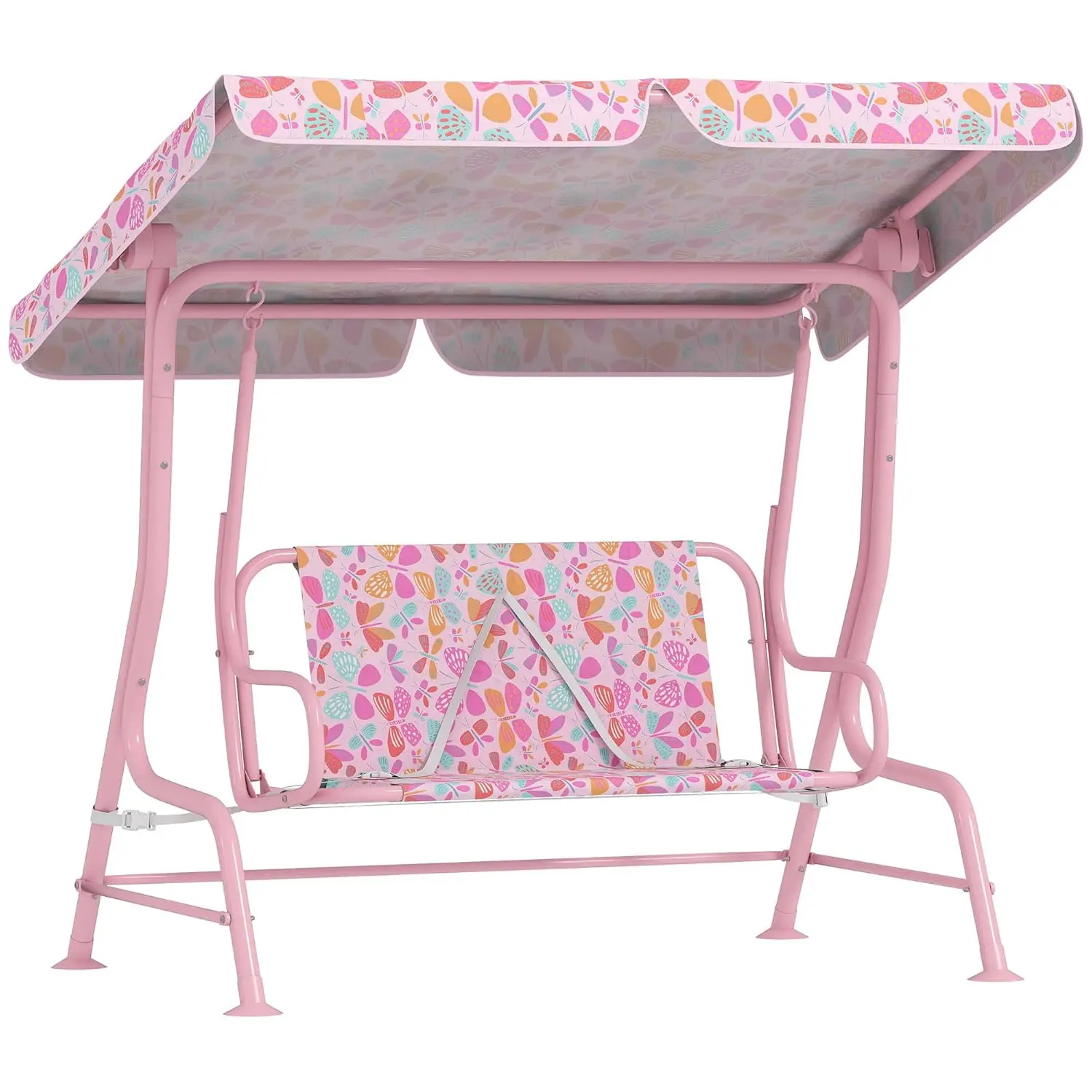 2-Seater Kids Patio Swing Adjustable Canopy Safety Belt Butterfly Pattern Outdoor Garden Backyard, Customized
2-Seater Kids Patio Swing Adjustable Canopy Safety Belt Butterfly Pattern Outdoor Garden Backyard, Customized