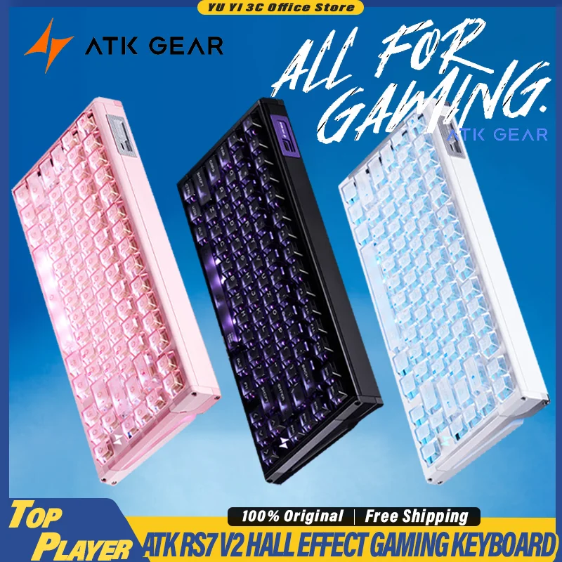 ATK RS7V2 Gaming Keyboard Hall Effect Flagship Switch Support 0.001mm RT DKS SOCD MT TGL RGB Blazing Wind Gen3 Ultra Version
ATK RS7V2 Gaming Keyboard Hall Effect Flagship Switch Support 0.001mm RT DKS SOCD MT TGL RGB Blazing Wind Gen3 Ultra Version