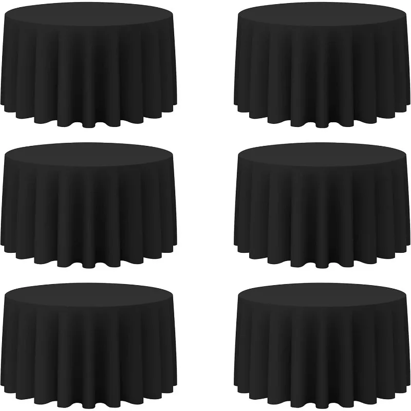 6 Pack Black Round Tablecloths 120 Inch - Circle Bulk Linen Polyester Fabric Washable Table Cloth Cover for Wedding Reception
6 Pack Black Round Tablecloths 120 Inch - Circle Bulk Linen Polyester Fabric Washable Table Cloth Cover for Wedding Reception
