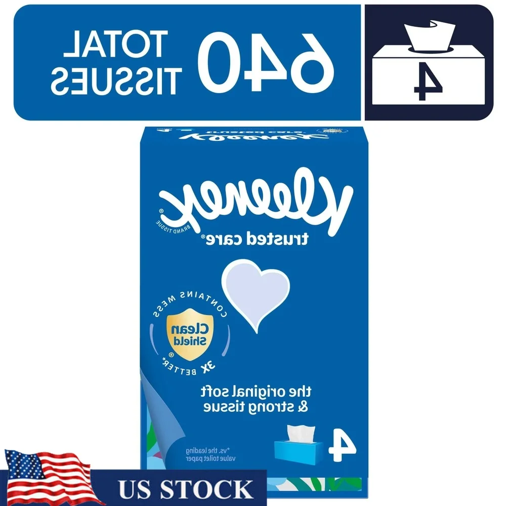 Trusted Care 2-Ply Facial Tissues 4 Flat Boxes 160 Sheets per Box Unscented Clean Shield Technology Strong Absorbent Non-Lotion
Trusted Care 2-Ply Facial Tissues 4 Flat Boxes 160 Sheets per Box Unscented Clean Shield Technology Strong Absorbent Non-Lotion