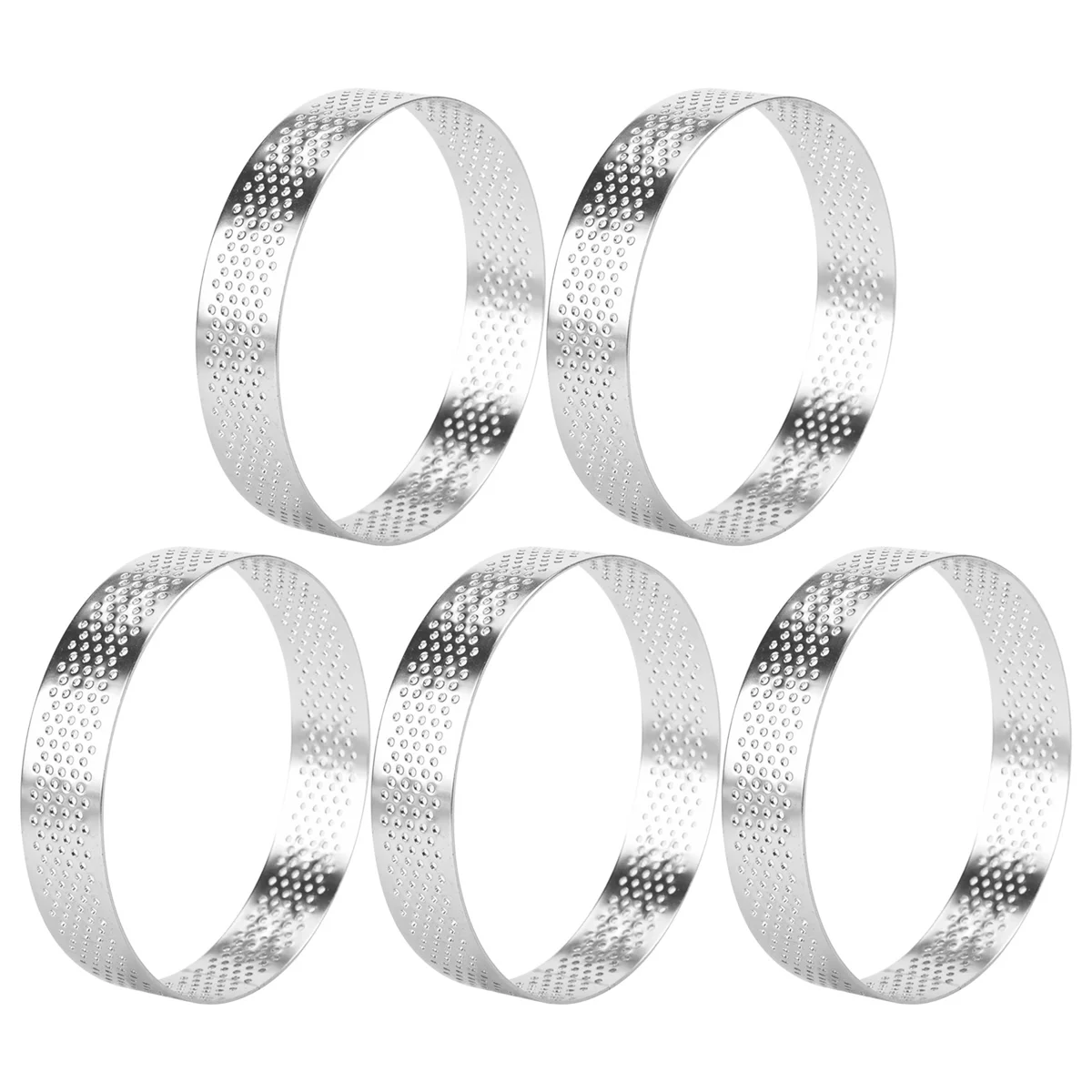 5Pcs Circular Tart Rings with Holes Stainless Steel Fruit Pie Quiches Cake Mousse Mold Kitchen Baking Mould 9cm
5Pcs Circular Tart Rings with Holes Stainless Steel Fruit Pie Quiches Cake Mousse Mold Kitchen Baking Mould 9cm