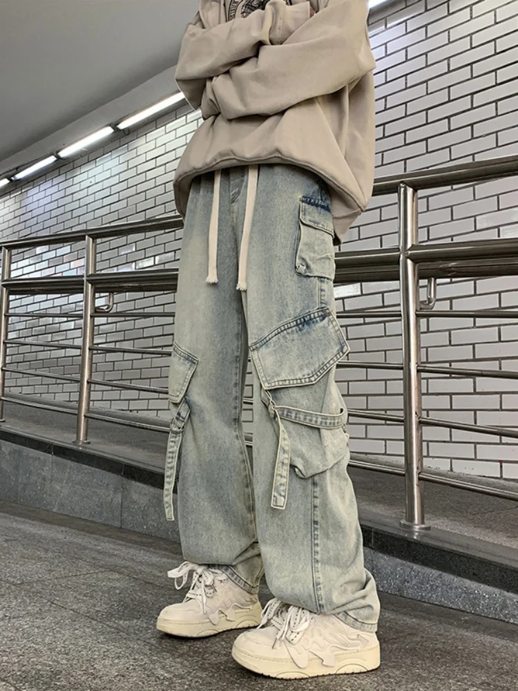 American High Street Multi-ket Workwear Jeans Loose Wide Leg Men's Casual Long Trousers Youth Faion Straight Tube Jeans
American High Street Multi-ket Workwear Jeans Loose Wide Leg Men's Casual Long Trousers Youth Faion Straight Tube Jeans