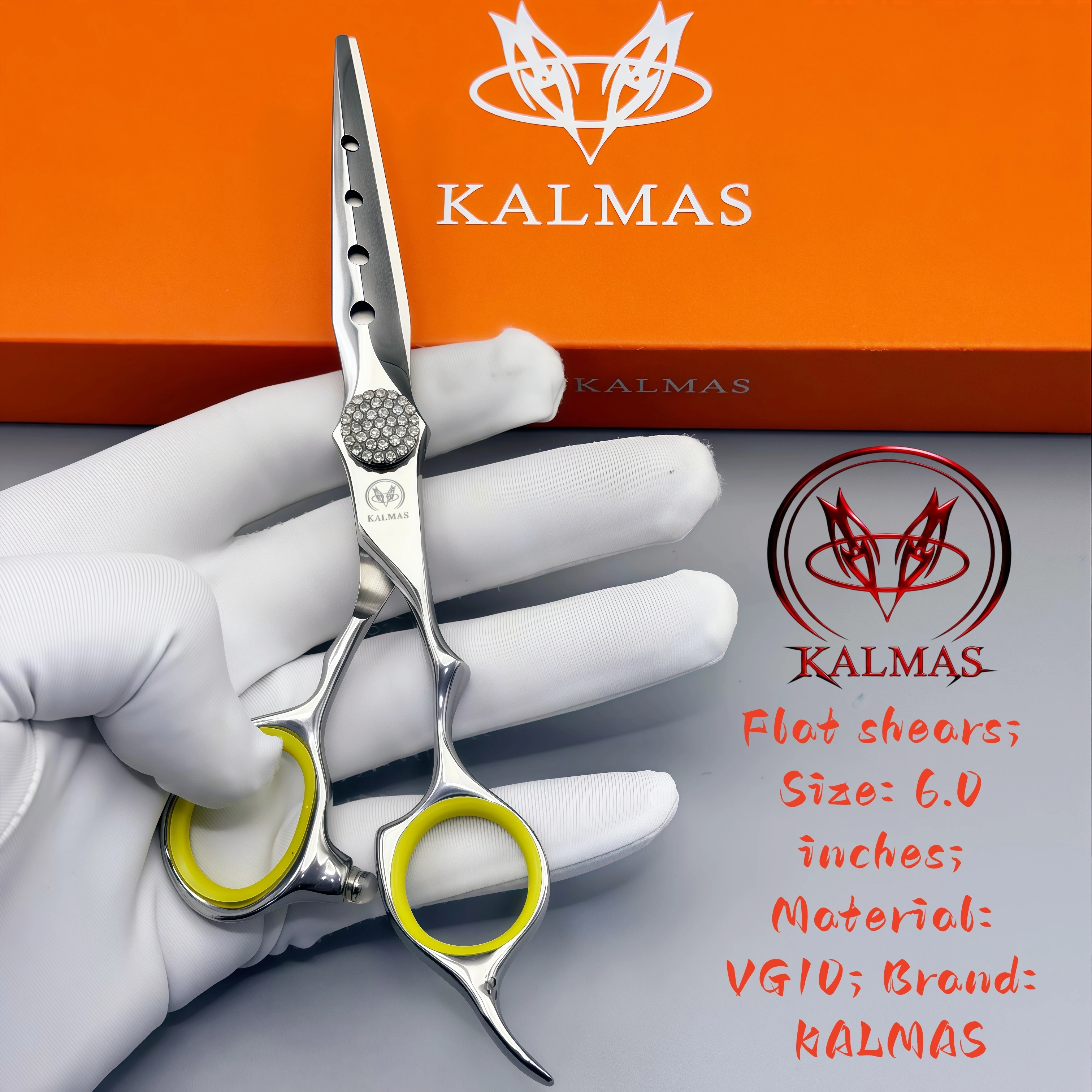 KALMAS 6-Inch Professional Hair Scissors Serrated VG10 Steel Sharp Durable Hair Clippers for Stylists
KALMAS 6-Inch Professional Hair Scissors Serrated VG10 Steel Sharp Durable Hair Clippers for Stylists