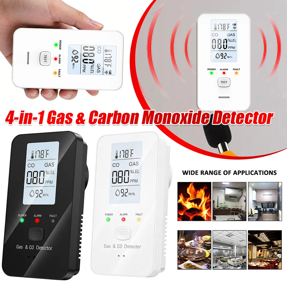 4-in-1 Gas & Carbon Monoxide Detector Plug in with LED Color Display Natural Gas Detector Alarm Fast Response for Home Hotel RV
4-in-1 Gas & Carbon Monoxide Detector Plug in with LED Color Display Natural Gas Detector Alarm Fast Response for Home Hotel RV