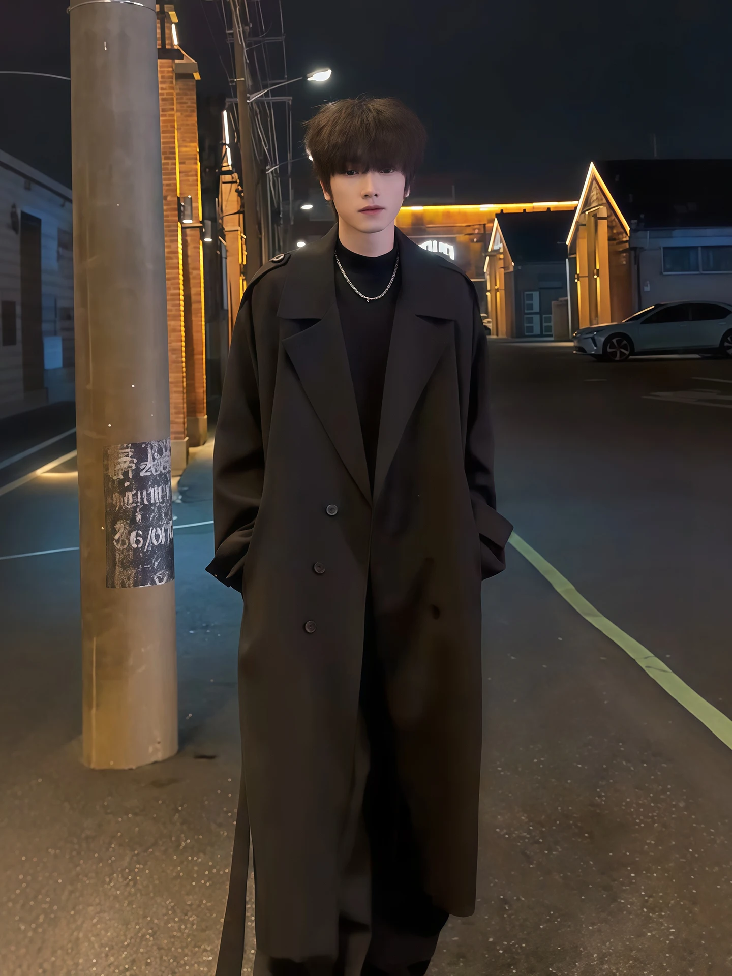 Korean Sle Double Buttoned Suit Collar Windbreaker Men's Autumn Cleanfit Briti Sle Mid-Length Coat Outerwear Jaet
Korean Sle Double Buttoned Suit Collar Windbreaker Men's Autumn Cleanfit Briti Sle Mid-Length Coat Outerwear Jaet