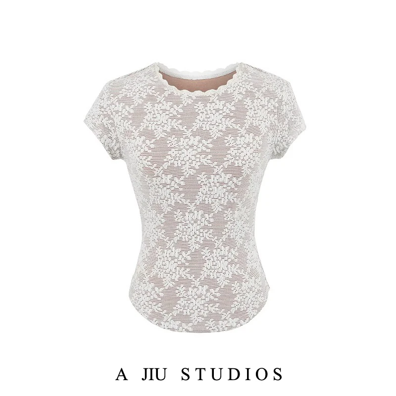 Pure Desire Spicy Girl Style Lace Embroidery round Neck Short Sleeve T-Shirt Women Summer Versatile Slim Fit Waist Cinching S...
Pure Desire Spicy Girl Style Lace Embroidery round Neck Short Sleeve T-Shirt Women Summer Versatile Slim Fit Waist Cinching S...