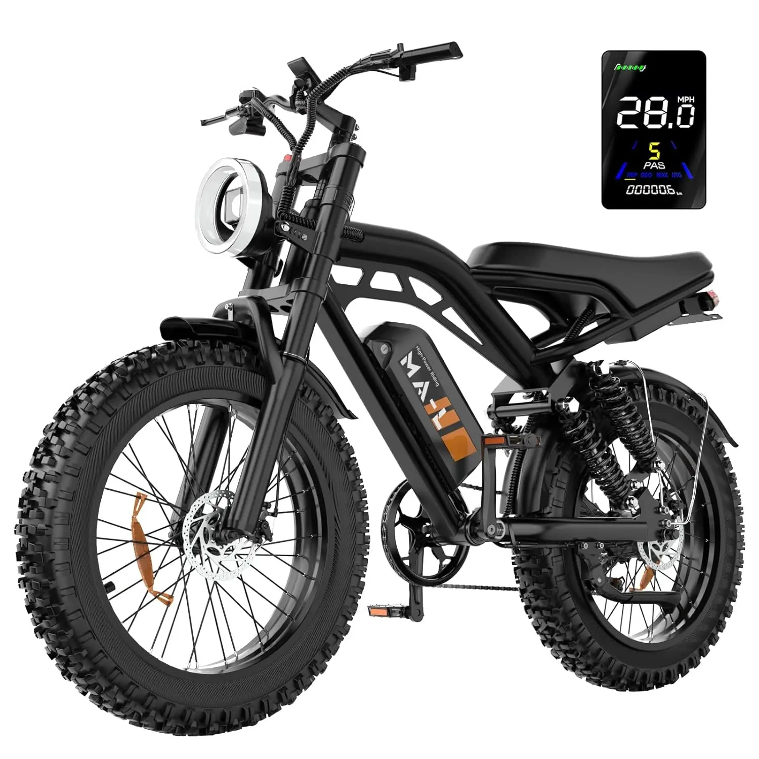Electric Dirt Bike for Adults - Peak 1500W/3000W Electric Bikes, 28-38MPH, 48V/52V 15.6Ah/25Ah/40Ah, 70-120 Mile(PAS, Custom
Electric Dirt Bike for Adults - Peak 1500W/3000W Electric Bikes, 28-38MPH, 48V/52V 15.6Ah/25Ah/40Ah, 70-120 Mile(PAS, Custom