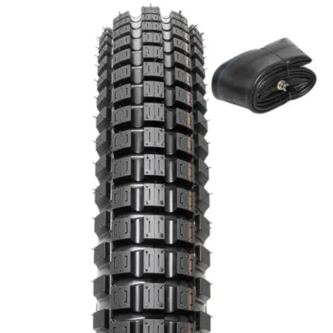 2.75-19 4PR TT 43P Dirt Bike Front/Rear Tire and Heavy Duty Inner Tube Compatible with 2.75-19 Off Road Pit Bike/Motorcycle Tir