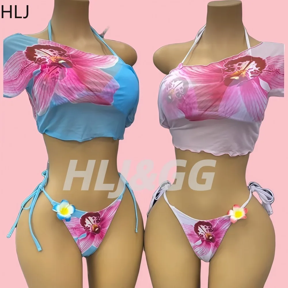 HLJ Sexy Floral Print Patchwork Short Sleeve Cover-Up 3 Piece Bikini Set 2026 Women Push Up Thong Swimsuit Holiday Bathing Suit
HLJ Sexy Floral Print Patchwork Short Sleeve Cover-Up 3 Piece Bikini Set 2026 Women Push Up Thong Swimsuit Holiday Bathing Suit