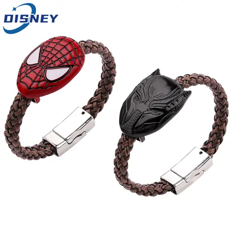 Marvel película perimetral Pantera Negra pulsera superhéroe Spiderman brazaletes tejidos para Fans joyería accesorios regalos