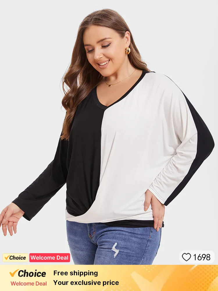 Plus Sized Clothing Casual Long Sleeve Womens Two Tone Dolman Sleeve Ruched Loose Tees Workout T Shirts Color Block Comfy Tops
Plus Sized Clothing Casual Long Sleeve Womens Two Tone Dolman Sleeve Ruched Loose Tees Workout T Shirts Color Block Comfy Tops