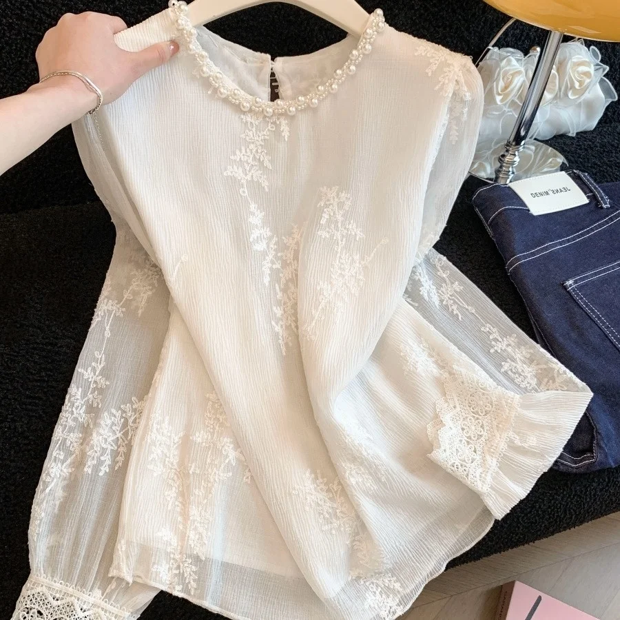Женский кружевной топ с жемчужным воротником, уникальный дизайн, базовая модель, весна 2026, премиум-качество, длинный рукав, цветной
Женский кружевной топ с жемчужным воротником, уникальный дизайн, базовая модель, весна 2026, премиум-качество, длинный рукав, цветной