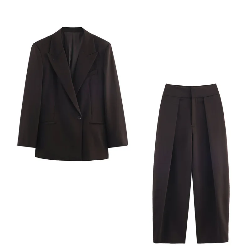 Women's Fashion Double-placket Blazer Trousers Two-piece Set
Women's Fashion Double-placket Blazer Trousers Two-piece Set