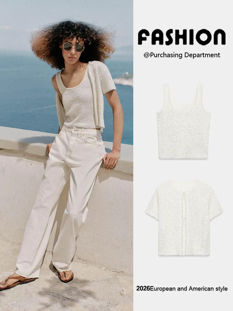 New Summer Women's round Neck Knitted Jacket Short Sleeve 9598085 712 ZA2026 Fashionable Chinese Style Top Women's Clothing
New Summer Women's round Neck Knitted Jacket Short Sleeve 9598085 712 ZA2026 Fashionable Chinese Style Top Women's Clothing