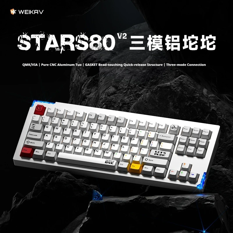 Weikav Stars80 V2 3-режимная механическая клавиатура, индивидуальная быстросъемная прокладка, структура RGB-клавиатура для мальчиков на день рождения
Weikav Stars80 V2 3-режимная механическая клавиатура, индивидуальная быстросъемная прокладка, структура RGB-клавиатура для мальчиков на день рождения