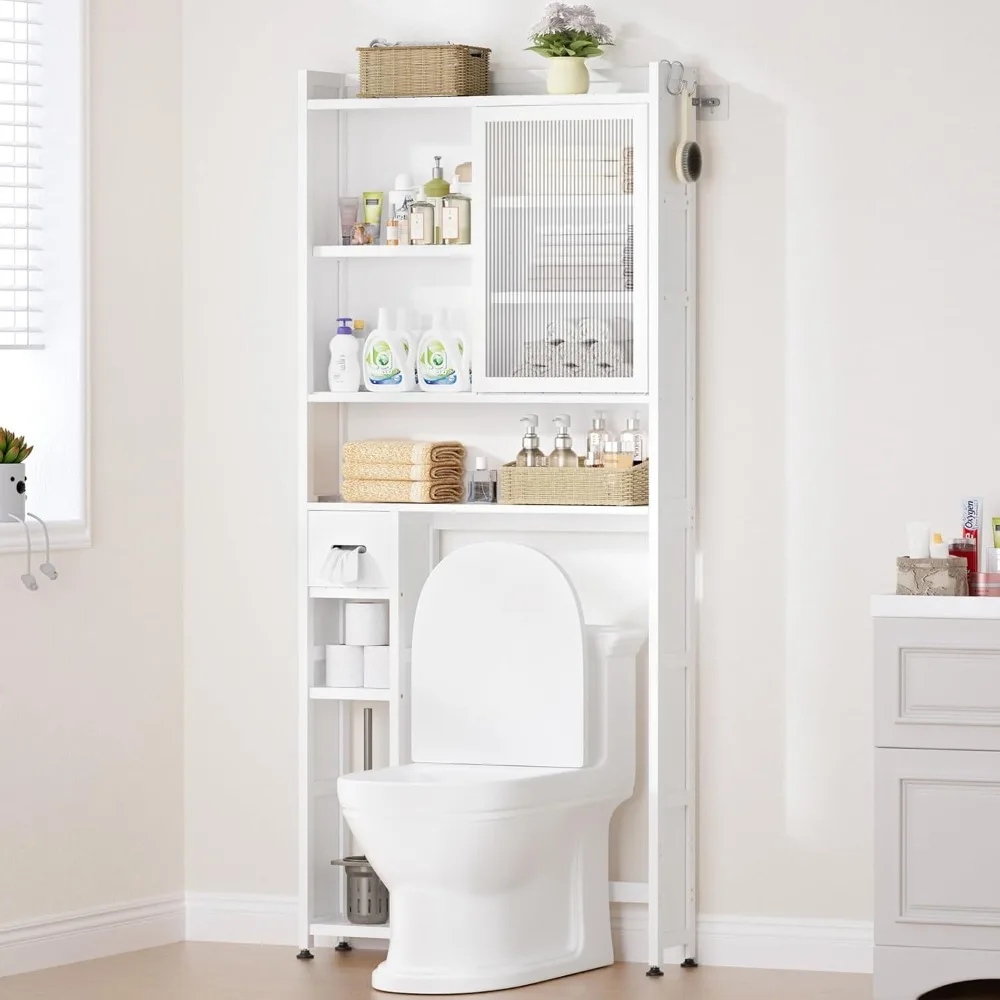 Over The Toilet Storage Cabinet with Acrylic Door Panel and Paper Towel Drawer, Bamboo Space Saver Shelf, Bathroom Organizer Rac
Over The Toilet Storage Cabinet with Acrylic Door Panel and Paper Towel Drawer, Bamboo Space Saver Shelf, Bathroom Organizer Rac