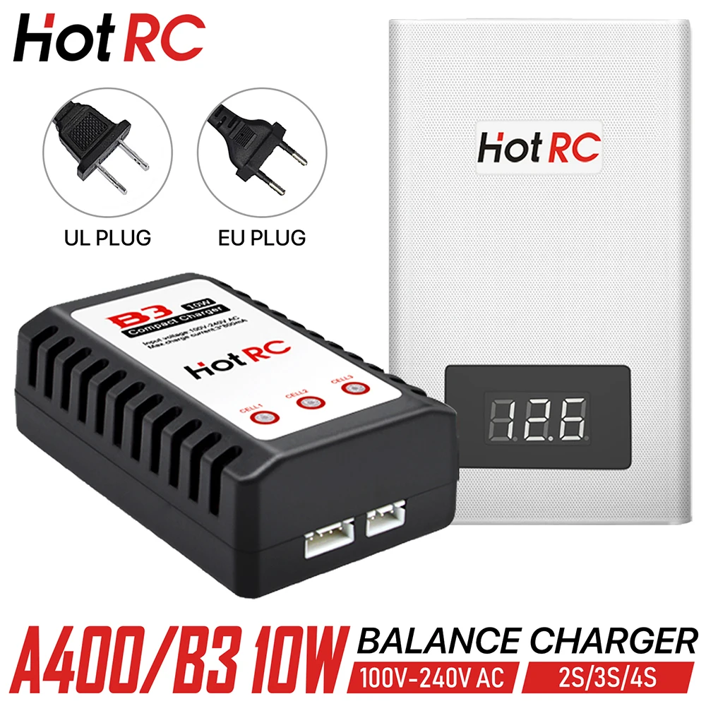 HotRC A400/B3 10W Balance Charger 2S/3S/4S 100V-240V AC EU/US Plug Lipo RC Car Charger
HotRC A400/B3 10W Balance Charger 2S/3S/4S 100V-240V AC EU/US Plug Lipo RC Car Charger