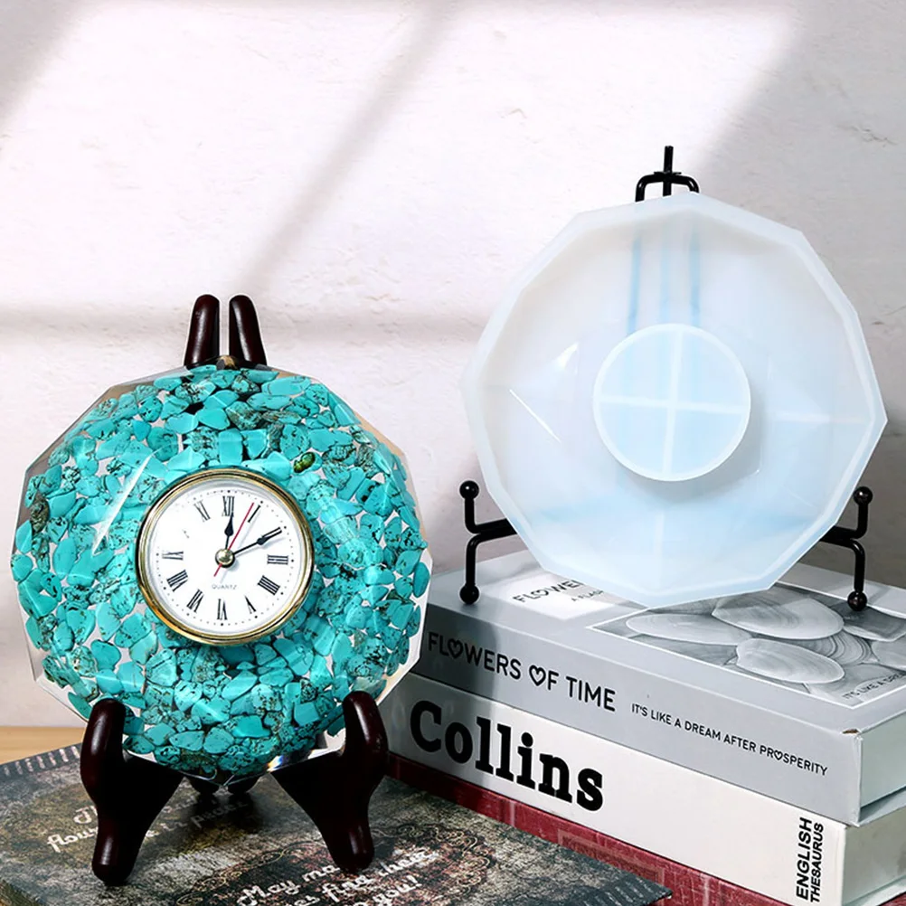 1 set Polygonal Clock Silicone Mold Epoxy Resin Casting Reusable Jewelry Accessories Silver Crafts Mold Kit 
1 set Polygonal Clock Silicone Mold Epoxy Resin Casting Reusable Jewelry Accessories Silver Crafts Mold Kit