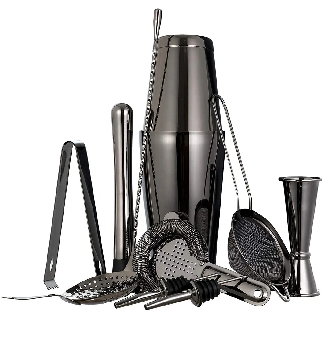 stllCAMOL FACTORY Premium Custom 11 Pieces Black/Gold Boston Cocktail Shaker Making Set Bartender Kit with Bar Tools Accessories
stllCAMOL FACTORY Premium Custom 11 Pieces Black/Gold Boston Cocktail Shaker Making Set Bartender Kit with Bar Tools Accessories
