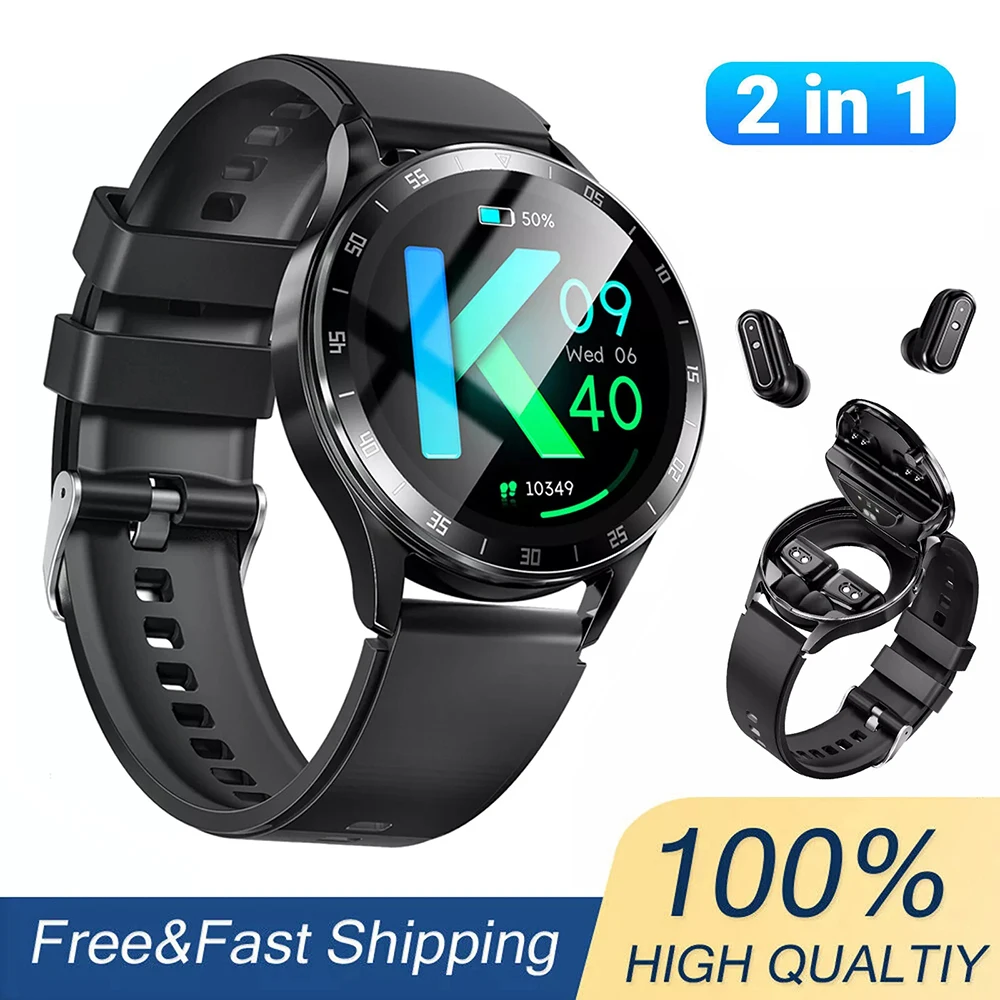 2 in 1 Headset Smart Watch With NFC TWS Bluetooth Earphone Heart Rate Blood Pressure Monitor Sport Fitness Watch For iOS Android
2 in 1 Headset Smart Watch With NFC TWS Bluetooth Earphone Heart Rate Blood Pressure Monitor Sport Fitness Watch For iOS Android