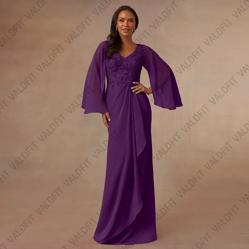 Customized Long Mermaid Purple Mother of the Bride Dresses with Sleeves Wedding Party Dress Vestidos De Festa
Customized Long Mermaid Purple Mother of the Bride Dresses with Sleeves Wedding Party Dress Vestidos De Festa
