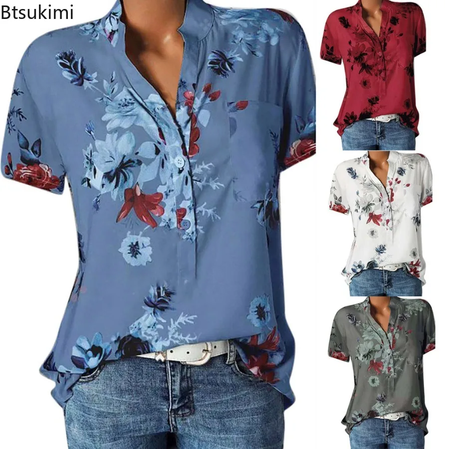 2025 Women's Summer Elegant Casual Shirt Printing Large Size Shirt Fashion Standing Collar Blouse Short sleeve Shirt Blouse Tops
2025 Women's Summer Elegant Casual Shirt Printing Large Size Shirt Fashion Standing Collar Blouse Short sleeve Shirt Blouse Tops