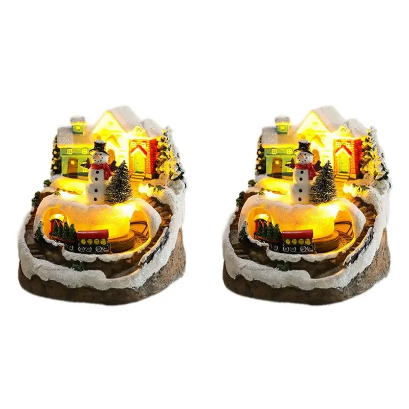 【FAVORITE!】2X Village Houses Sets Rotating Train Display Figurines LED Light Up Musical Christmas Holiday Decoration Snowman
【FAVORITE!】2X Village Houses Sets Rotating Train Display Figurines LED Light Up Musical Christmas Holiday Decoration Snowman
