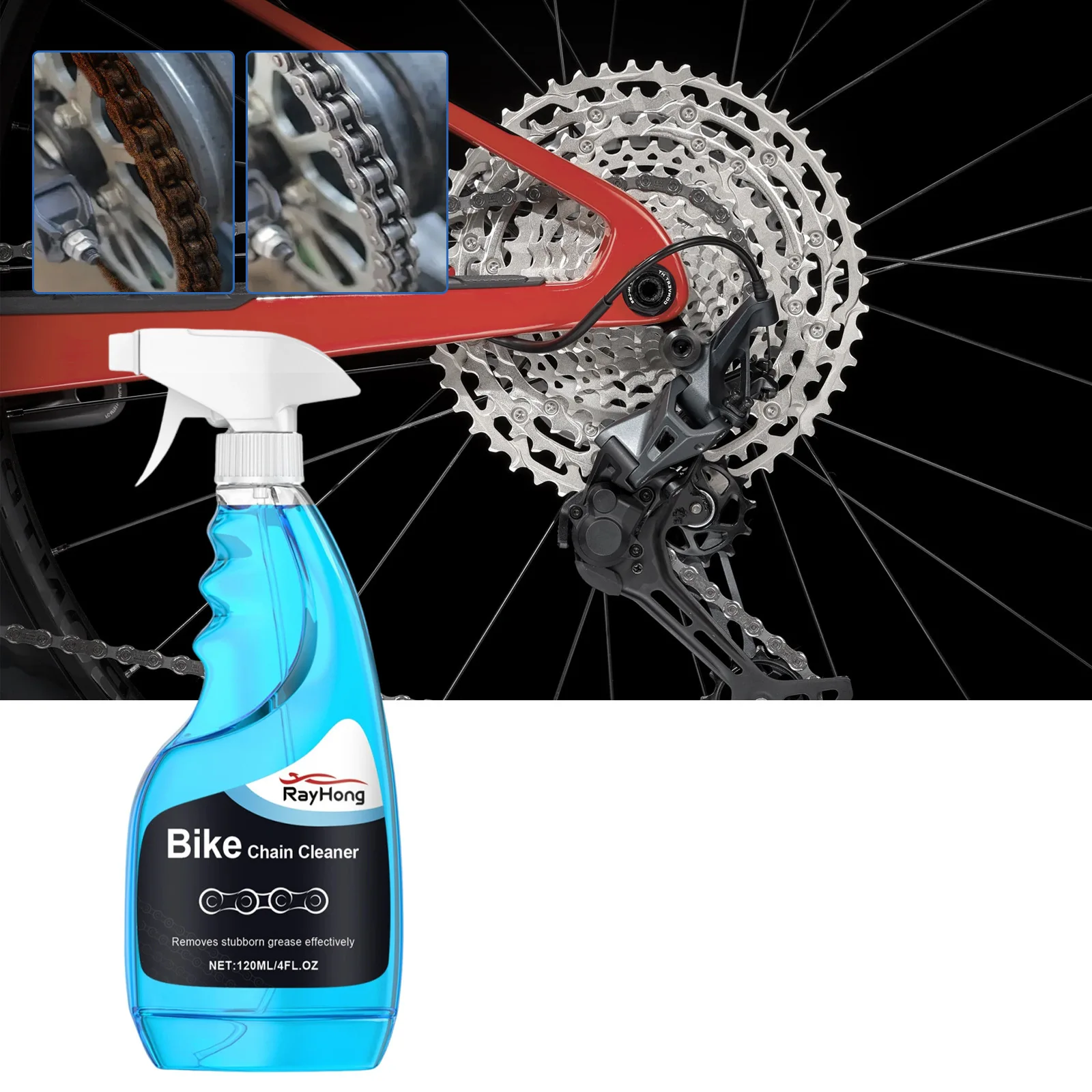 Bike Chain Cleaner Spray 120ml - Anti-Rust Formula with Protective Coating, Fast-Drying for Bicycle Maintenance & Cleaning
Bike Chain Cleaner Spray 120ml - Anti-Rust Formula with Protective Coating, Fast-Drying for Bicycle Maintenance & Cleaning
