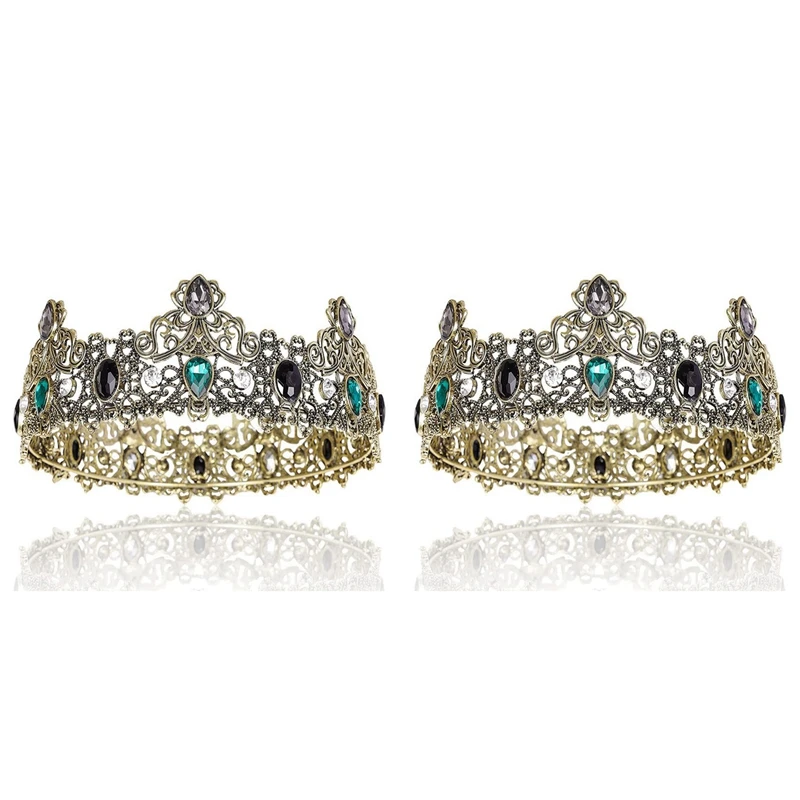 Короны 2X King для мужчин, металлические винтажные короны Full Royal King с зелеными искусственными коронами, мужские диадемы на день рождения
Короны 2X King для мужчин, металлические винтажные короны Full Royal King с зелеными искусственными коронами, мужские диадемы на день рождения