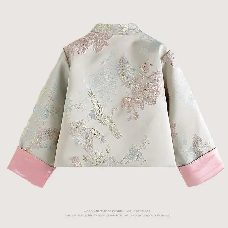 Girls' new Chinese coat Spring and Autumn foreign style cardigan Children's national style top
Girls' new Chinese coat Spring and Autumn foreign style cardigan Children's national style top