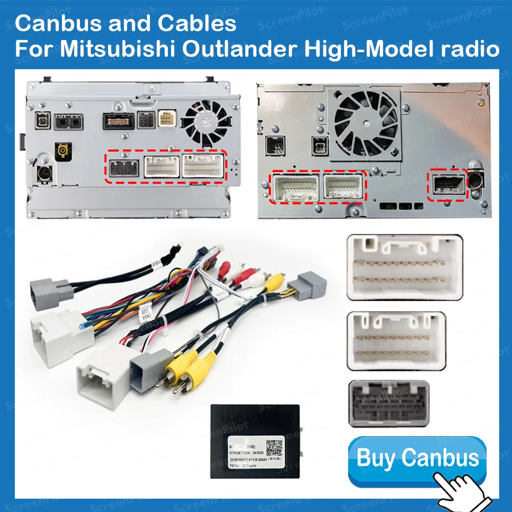 Canbus and Cables For Mitsubishi Outlander High-Model car radio Supports Original car rearview/amplifier/360-degree camera SWC
Canbus and Cables For Mitsubishi Outlander High-Model car radio Supports Original car rearview/amplifier/360-degree camera SWC