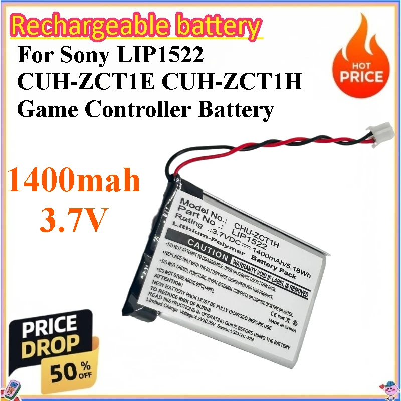 100pcs 1400mah 3.7v for Sony LIP1522 CUH-ZCT1E CUH-ZCT1H Game Controller Battery
100pcs 1400mah 3.7v for Sony LIP1522 CUH-ZCT1E CUH-ZCT1H Game Controller Battery