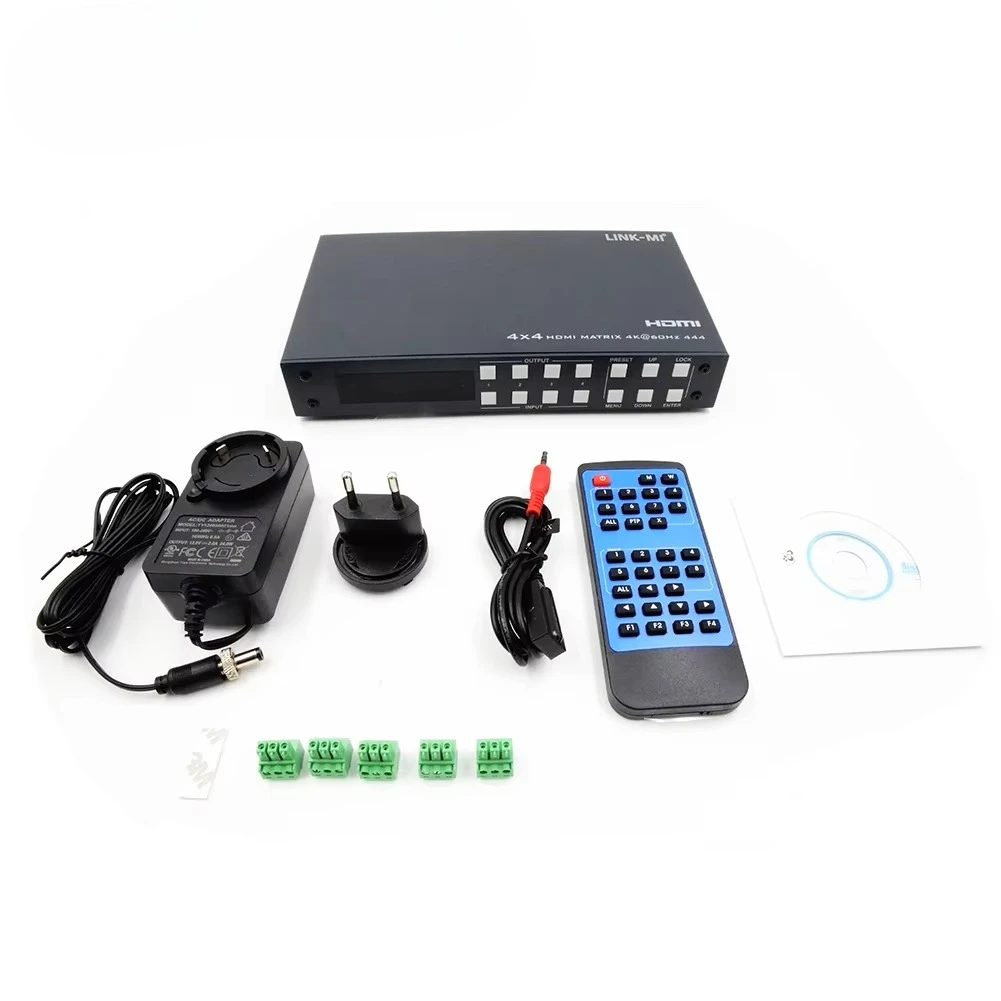 4 in 4 Out HDMI Seamless Matrix Switcher 4K60Hz 4:4:4 With Analog & S/PDIF Audio Extraction EDID Management Support
4 in 4 Out HDMI Seamless Matrix Switcher 4K60Hz 4:4:4 With Analog & S/PDIF Audio Extraction EDID Management Support