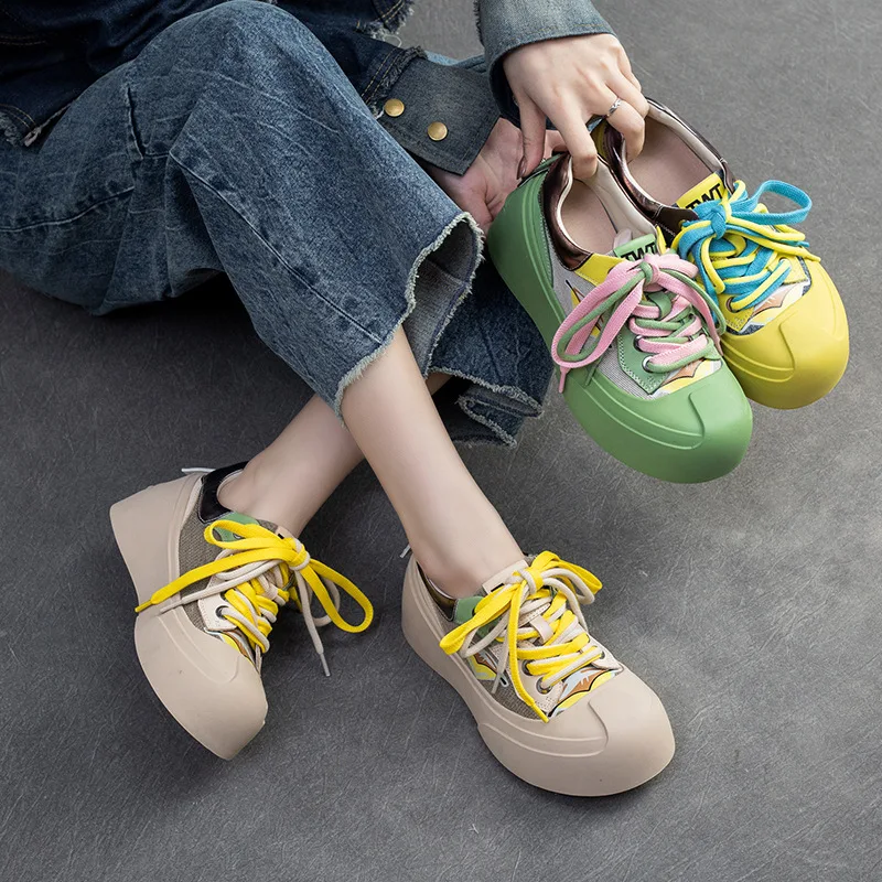 2024 spring new big head ugly cute single shoes color trend First layer cowhide + cloth board shoes street fashion women's shoes
2024 spring new big head ugly cute single shoes color trend First layer cowhide + cloth board shoes street fashion women's shoes