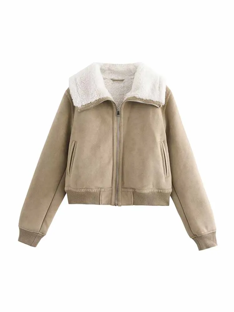 2024 Autumn and Winter New European and American Short Lapel Long Sleeve Ribbed Fleece Splicing Double-sided Jacket
2024 Autumn and Winter New European and American Short Lapel Long Sleeve Ribbed Fleece Splicing Double-sided Jacket