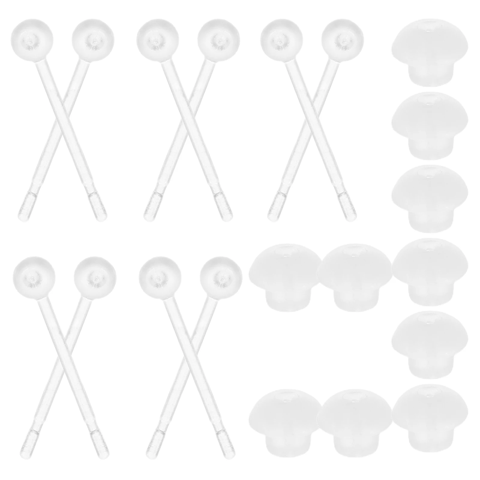 10pcs Ear Stick Protection Set Clear Resin Piercing Studs Invisible Earplugs Plastic Earrings Comfortable Material Mushroom Head 
10pcs Ear Stick Protection Set Clear Resin Piercing Studs Invisible Earplugs Plastic Earrings Comfortable Material Mushroom Head