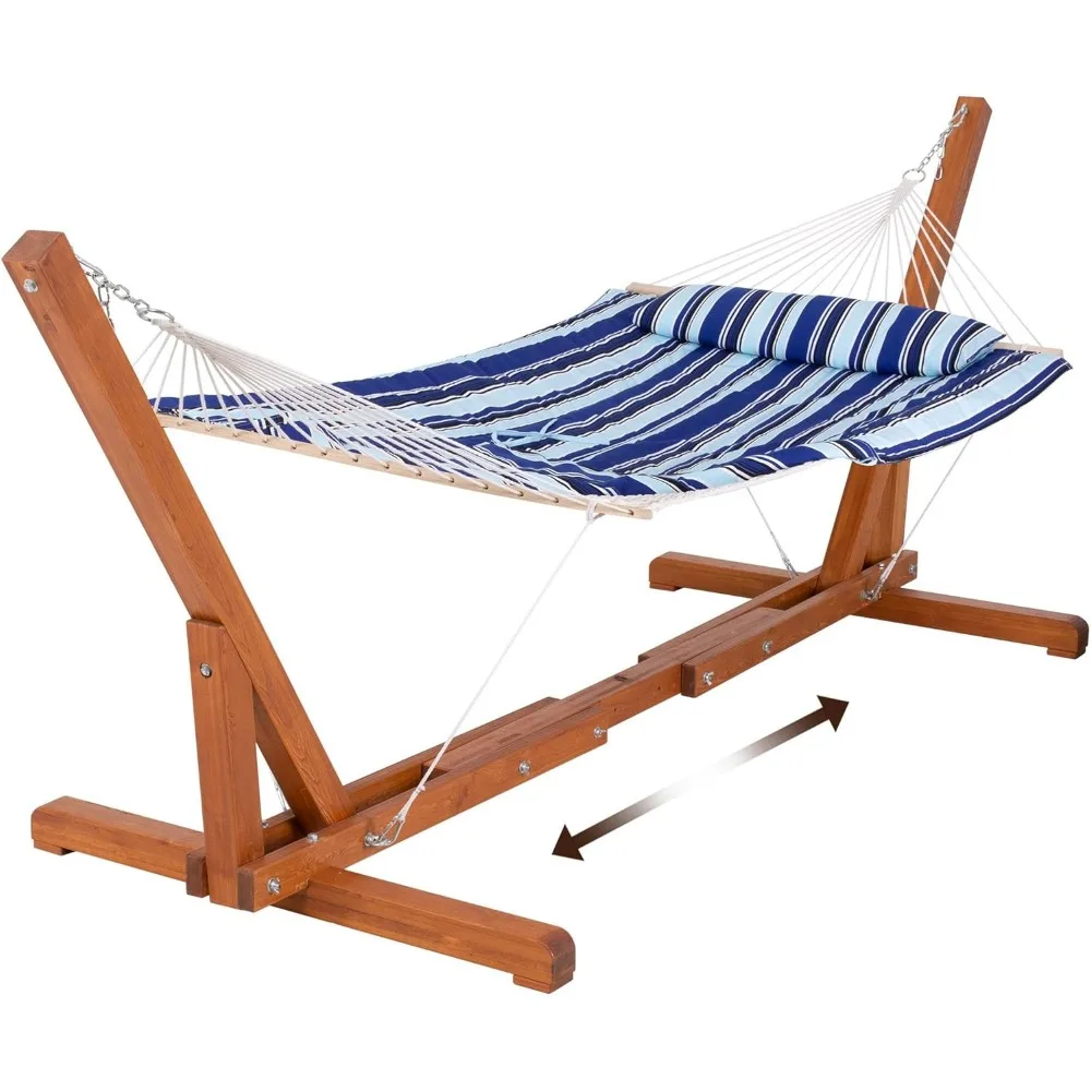 Cotton Rope Hammock for Two People with Hardwood Spreader Bars, Quilted Fabric Pad & Detachable Pillow, Extra Large Hammock wit
Cotton Rope Hammock for Two People with Hardwood Spreader Bars, Quilted Fabric Pad & Detachable Pillow, Extra Large Hammock wit