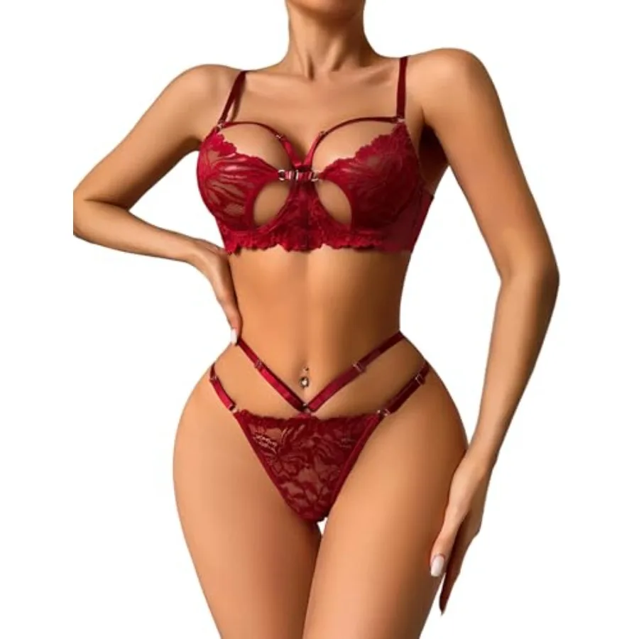 Avidlove Underwire Lingerie for Women Lace Bra and Panty Set Sexy Underwear Sets 2 Pcs Strappy Lingerie with Thong
Avidlove Underwire Lingerie for Women Lace Bra and Panty Set Sexy Underwear Sets 2 Pcs Strappy Lingerie with Thong