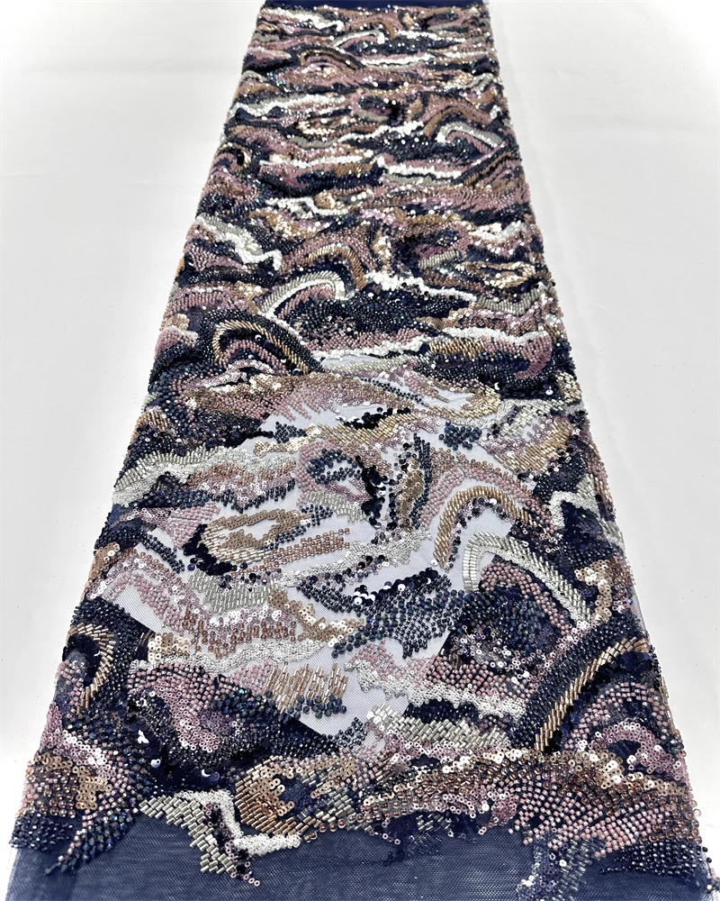 African Beaded 2025 High Quality Nigerian Sequins With Pearl Lace French Tulle Lace Fabric For Party Dress Sewing
African Beaded 2025 High Quality Nigerian Sequins With Pearl Lace French Tulle Lace Fabric For Party Dress Sewing