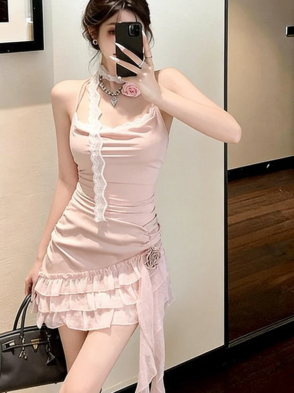 Lace Backless Strap Vest Top Women's Spring New Style Half Skirt Two-Piece Set Floral Trim Spicy Girl Bodycon High Waist
Lace Backless Strap Vest Top Women's Spring New Style Half Skirt Two-Piece Set Floral Trim Spicy Girl Bodycon High Waist