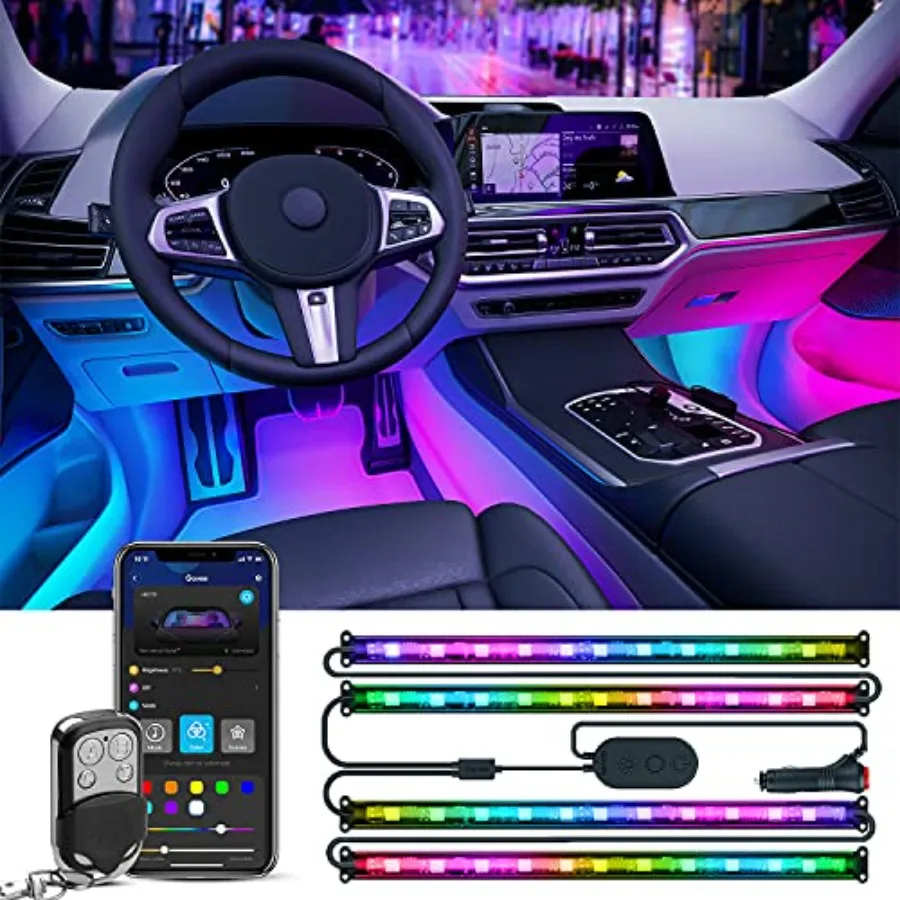 Car Lights, Smart RGBIC Interior Car Lights with APP, Remote Control, LED Lights for Decor, DIY Mode and Multiple Scene Options
Car Lights, Smart RGBIC Interior Car Lights with APP, Remote Control, LED Lights for Decor, DIY Mode and Multiple Scene Options