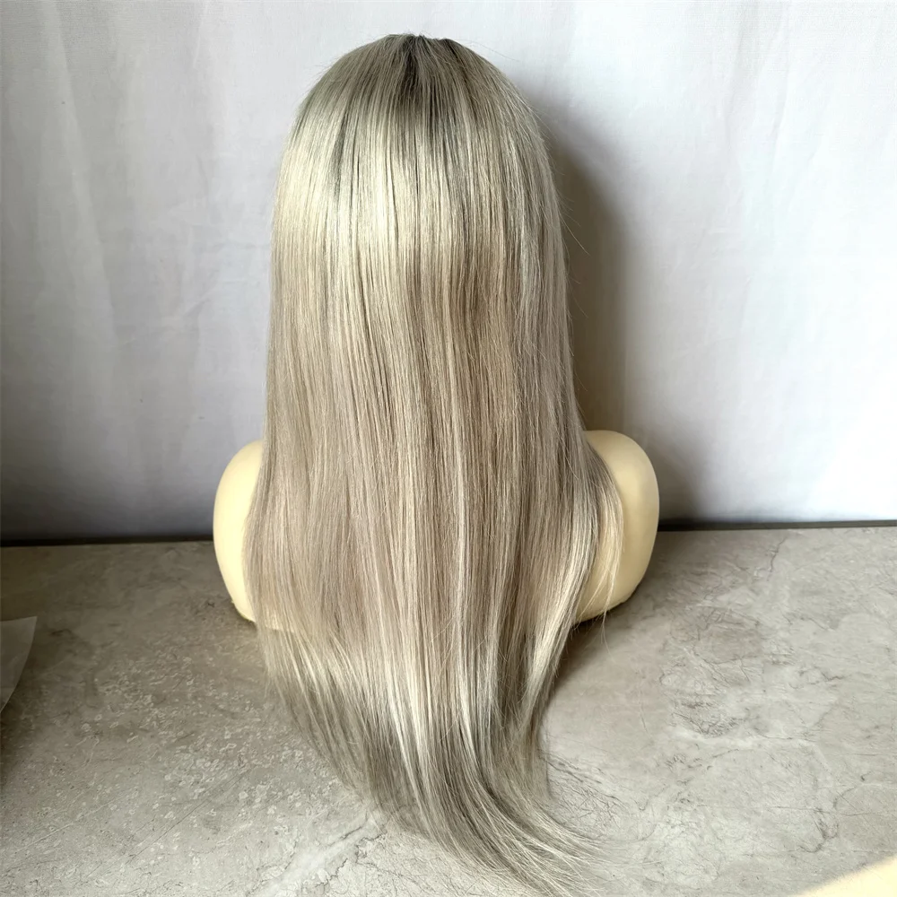 Stocked Full Lace Wig Real Human Hair wig Platinum Blonde Ombre Dark Roots Glueless 18inchs Silky Straight Wig Natural Hairline
Stocked Full Lace Wig Real Human Hair wig Platinum Blonde Ombre Dark Roots Glueless 18inchs Silky Straight Wig Natural Hairline