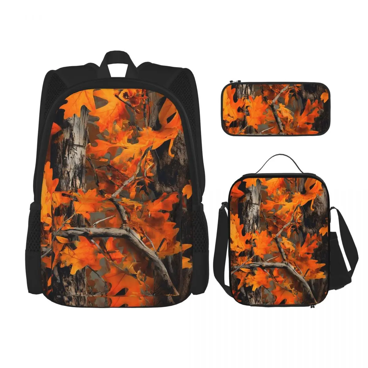 Orange Oak Leaves Autumn Camouflage Artwork Backpacks Boys Girls Bookbag School Bags Rucksack Lunch Bag Pen Bag Three-Piece Set
Orange Oak Leaves Autumn Camouflage Artwork Backpacks Boys Girls Bookbag School Bags Rucksack Lunch Bag Pen Bag Three-Piece Set
