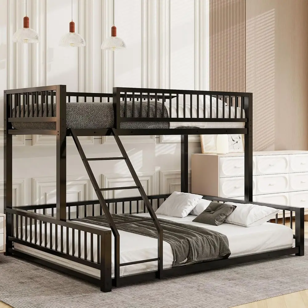 Прочная металлическая двухъярусная кровать Twin XL над двуспальной кроватью Queen с защитными перилами, лестницей и шумопоглощением для детей, подростков и взрослых
Прочная металлическая двухъярусная кровать Twin XL над двуспальной кроватью Queen с защитными перилами, лестницей и шумопоглощением для детей, подростков и взрослых