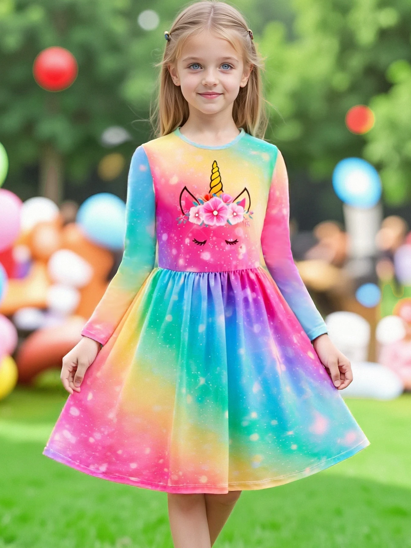 Красочное радужное платье для косплея Licorne для девочек, повседневное платье принцессы с длинными рукавами для дня рождения, От 3 до 12 лет, осень-весна
Красочное радужное платье для косплея Licorne для девочек, повседневное платье принцессы с длинными рукавами для дня рождения, От 3 до 12 лет, осень-весна